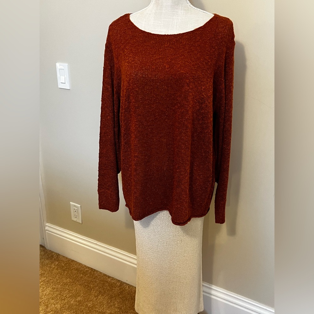 Zara Knit Collection 2 piece rust and cream outfit